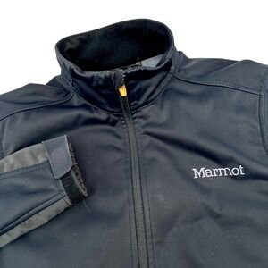 Marmot Mens XL Softshell Jacket Black Windstopper Full Zip Outdoor Activewear